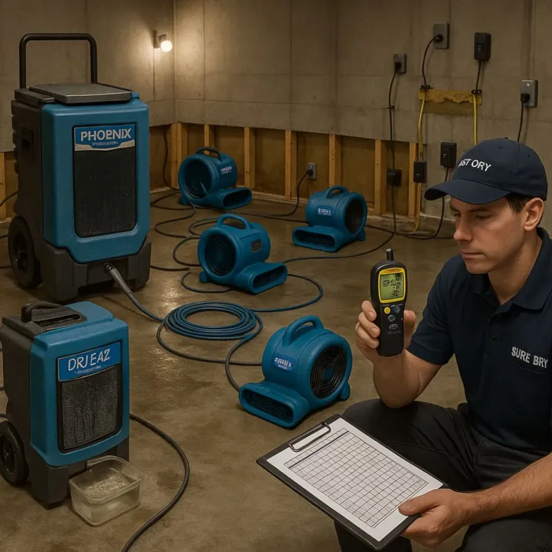 Structural Drying and Dehumidification process in De Leon Springs, FL